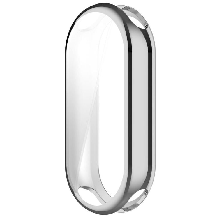 Защитный чехол Deexe Silicone Frame для Xiaomi Mi Smart Band 8 / 9 - Silver: фото 4 из 8