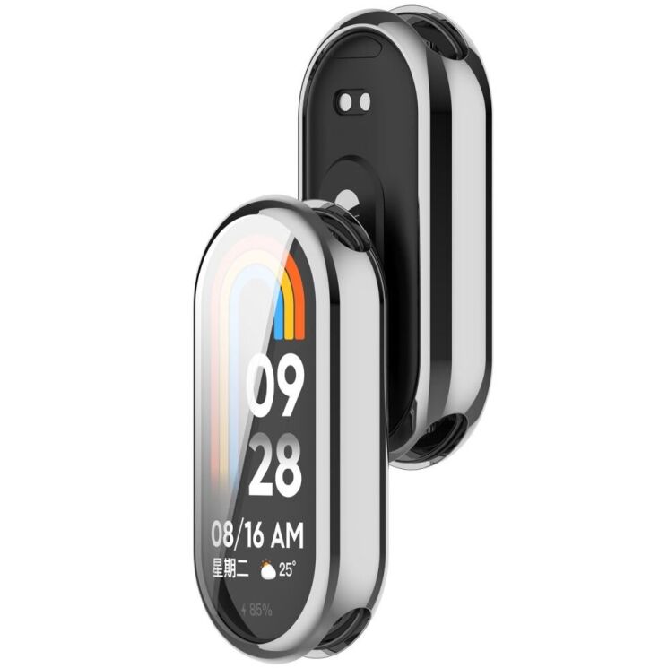 Защитный чехол Deexe Silicone Frame для Xiaomi Mi Smart Band 8 / 9 - Silver: фото 3 из 8