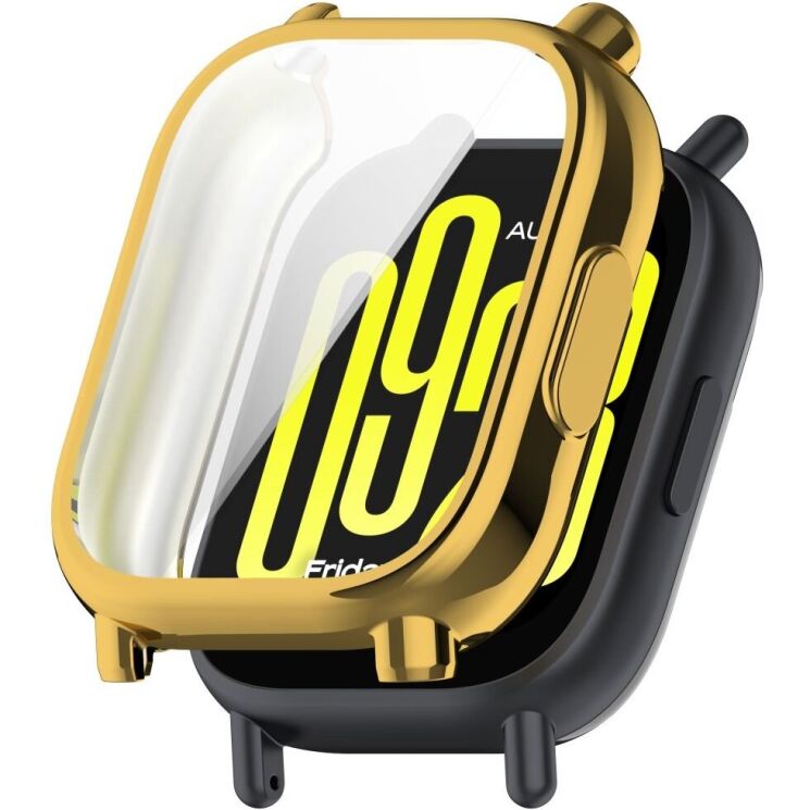 Защитный чехол Deexe Silicone Frame для Xiaomi Redmi Watch 5 Active - Gold: фото 1 из 7