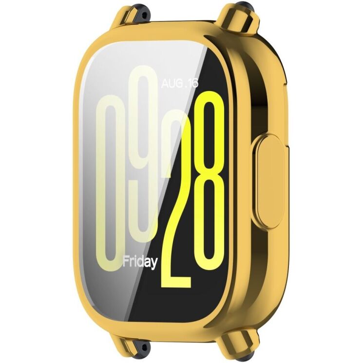 Защитный чехол Deexe Silicone Frame для Xiaomi Redmi Watch 5 Active - Gold: фото 2 из 7