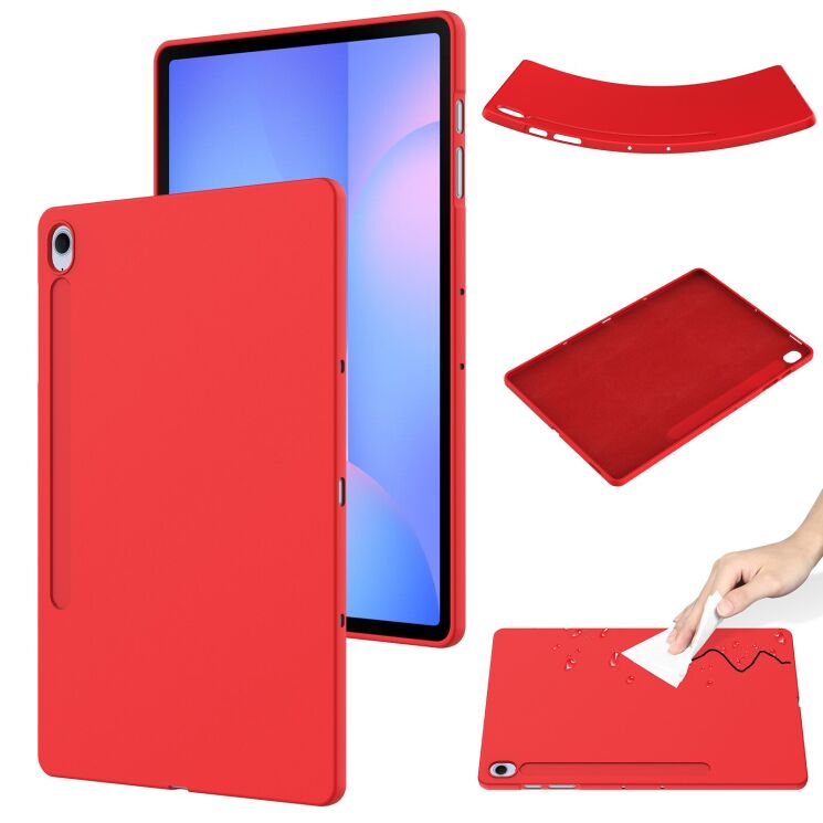 Захисний чохол Deexe Silicone Shell для Samsung Galaxy Tab S10 FE Plus - Red: фото 1 з 8