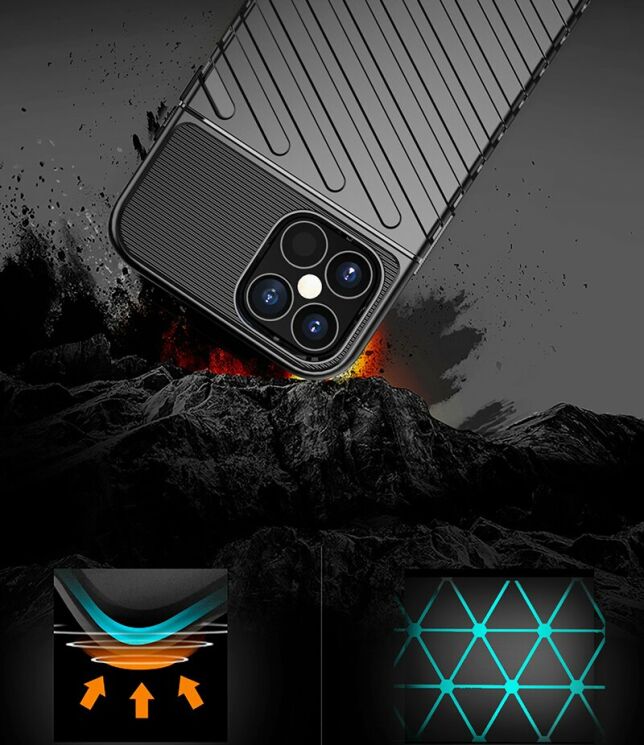 Защитный чехол Deexe Thunder Series для Apple iPhone 12 / iPhone 12 Pro - Black: фото 7 из 14