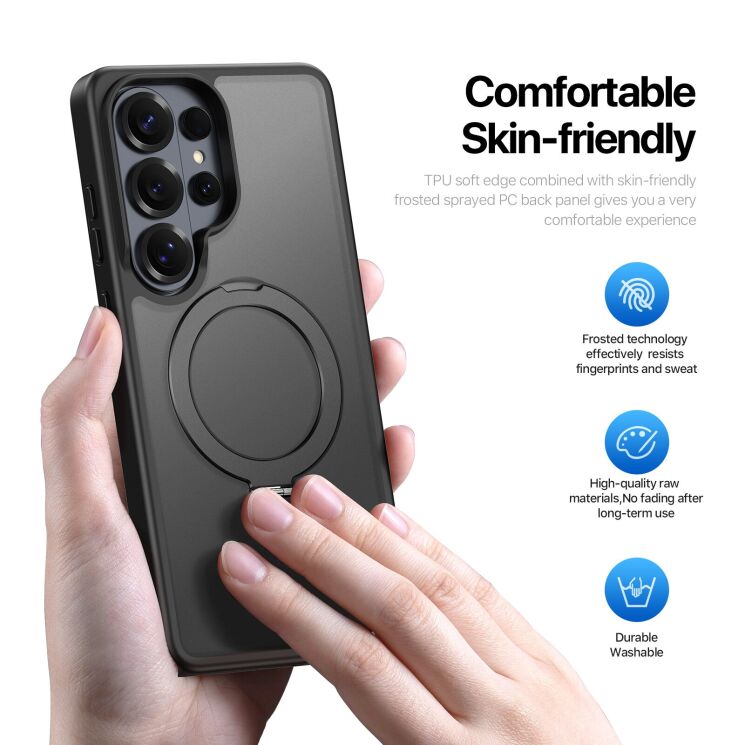 Захисний чохол DUX DUCIS Yind Series Stand для Samsung Galaxy S26 Ultra - Black: фото 6 з 11