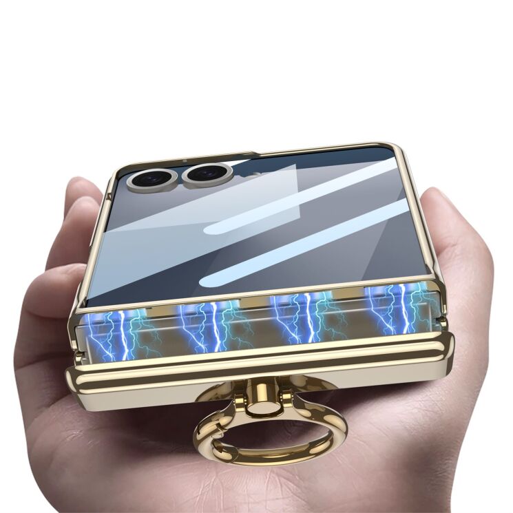 Защитный чехол GKK Hinge Ring для Samsung Galaxy Flip 7 - Champagne Gold: фото 4 из 10
