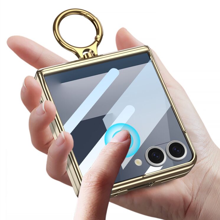 Защитный чехол GKK Hinge Ring для Samsung Galaxy Flip 7 - Champagne Gold: фото 3 из 10
