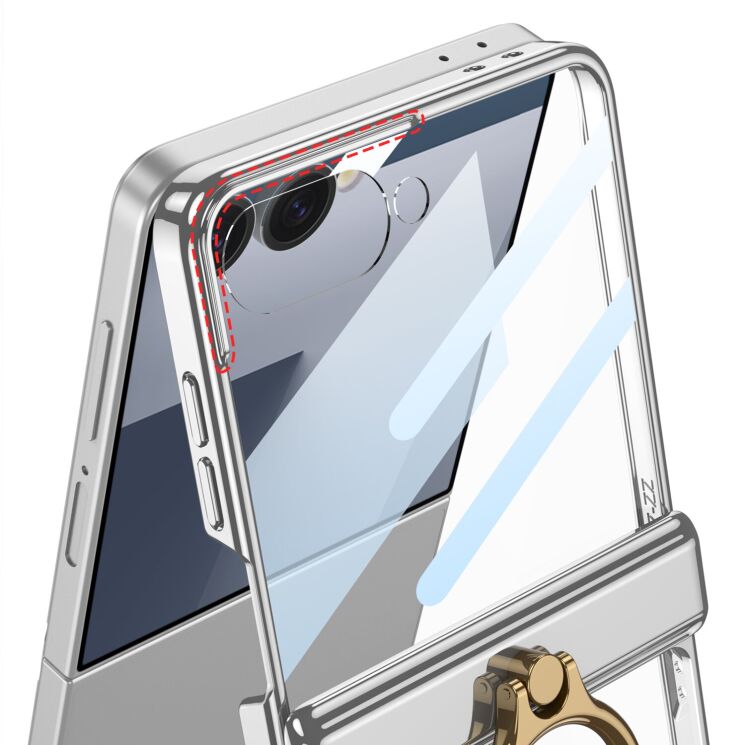 Защитный чехол GKK Hinge Ring для Samsung Galaxy Flip 7 - Champagne Gold: фото 9 из 10