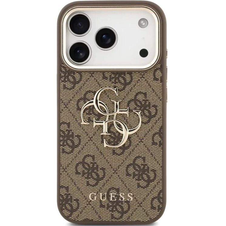 Захисний чохол Guess 4G Big 4G Classic Logo для iPhone 18 Pro Max / 17 Pro Max (GUHCP18X4GMGCBR) - Brown / Gold: фото 2 з 7