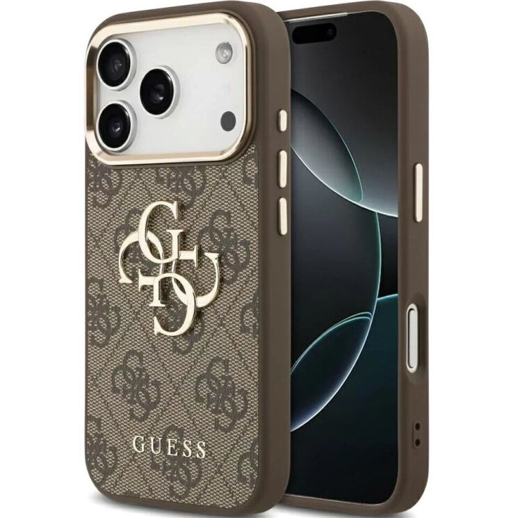 Захисний чохол Guess 4G Big 4G Classic Logo для iPhone 18 Pro Max / 17 Pro Max (GUHCP18X4GMGCBR) - Brown / Gold: фото 1 з 7