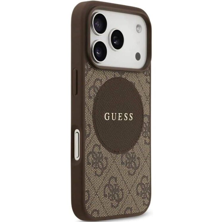 Защитный чехол Guess 4G Circle Classic Logo MagSafe для iPhone 17 Pro Max (GUHMP17XP4PGRSGW) - Brown: фото 4 из 8