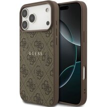 Защитный чехол Guess 4G Ring Classic Logo MagSafe для iPhone 17 Pro Max (GUHMP17XG4GFRW) - Brown: фото 1 из 8
