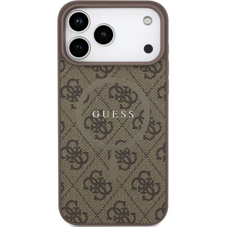 Защитный чехол Guess 4G Ring Classic Logo MagSafe для iPhone 17 Pro Max (GUHMP17XG4GFRW) - Brown: фото 2 из 8