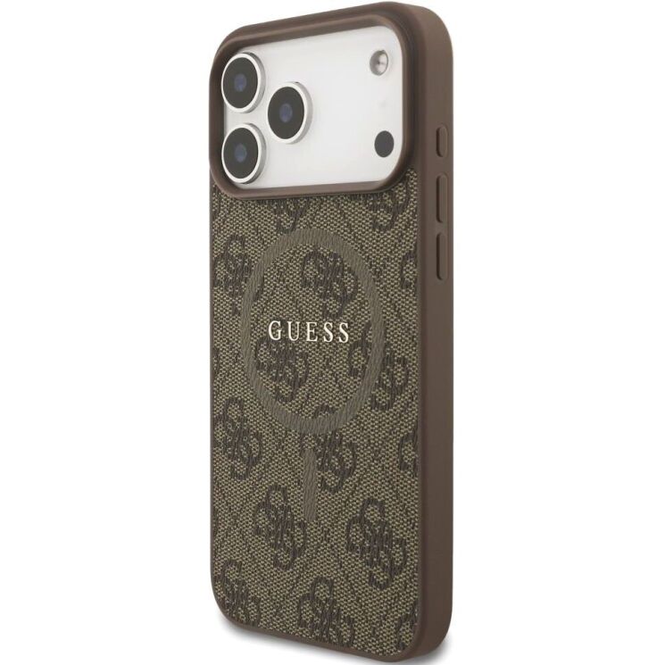 Защитный чехол Guess 4G Ring Classic Logo MagSafe для iPhone 17 Pro Max (GUHMP17XG4GFRW) - Brown: фото 3 из 8