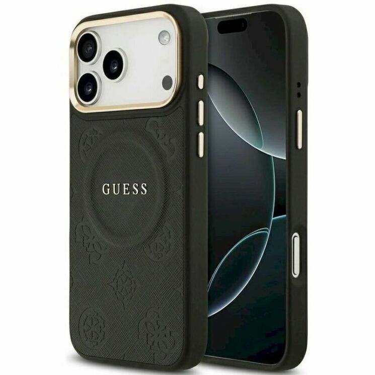 Защитный чехол Guess Peony Hot Stamp MagSafe для iPhone 17 Pro Max (GUHMP17XPSAMSECK) - Black (411145B) Защитный чехол Guess Peony Hot Stamp MagSafe для iPhone 17 Pro Max (GUHMP17XPSAMSECK) - Black: фото 1 из 4