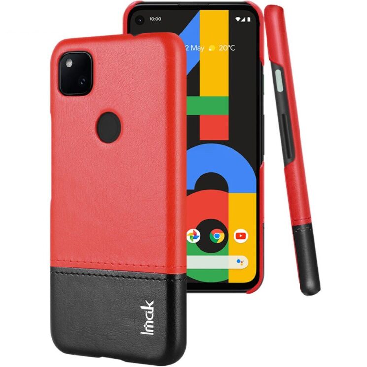 Захисний чохол IMAK Leather Series для Google Pixel 4A - Red / Black: фото 1 з 13