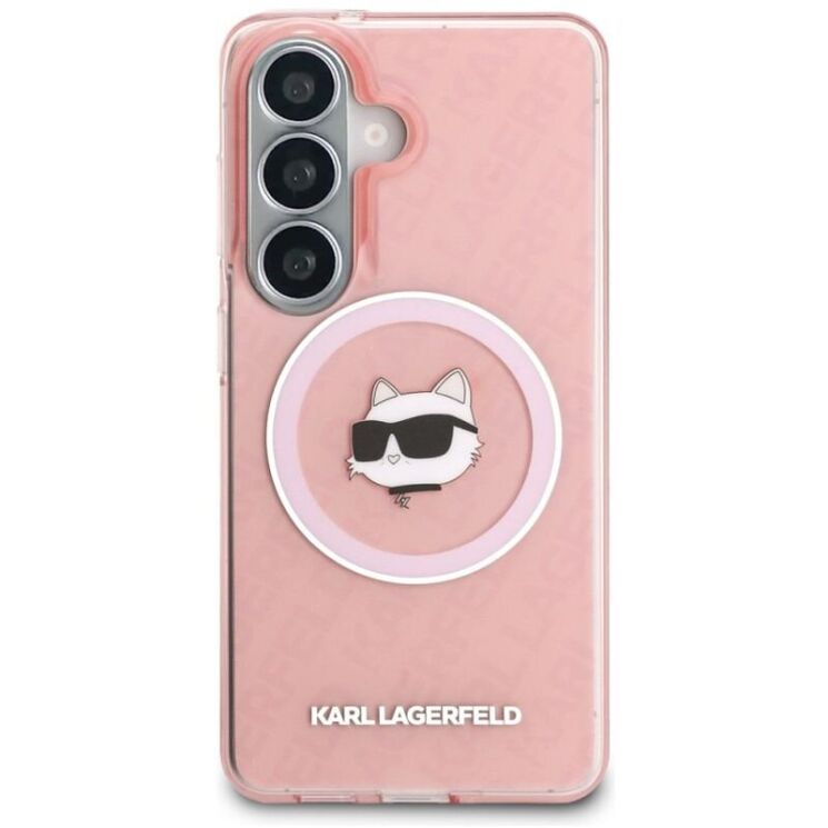 Захисний чохол Karl Lagerfeld IML Repeated Choupette MagSafe для Samsung Galaxy S26 (S942) KLHMS26SHMKBCHOP - Pink: фото 2 з 8