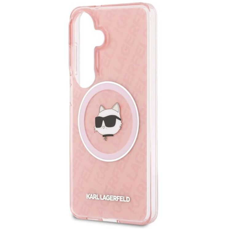 Захисний чохол Karl Lagerfeld IML Repeated Choupette MagSafe для Samsung Galaxy S26 (S942) KLHMS26SHMKBCHOP - Pink: фото 6 з 8
