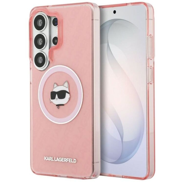 Захисний чохол Karl Lagerfeld IML Repeated Choupette MagSafe для Samsung Galaxy S26 (S942) KLHMS26SHMKBCHOP - Pink: фото 1 з 8