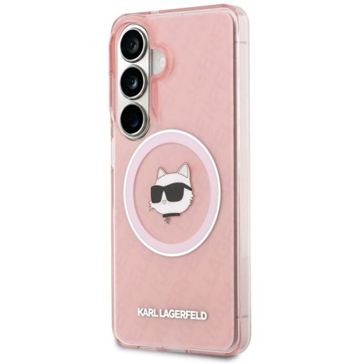 Захисний чохол Karl Lagerfeld IML Repeated Choupette MagSafe для Samsung Galaxy S26 (S942) KLHMS26SHMKBCHOP - Pink: фото 4 з 8