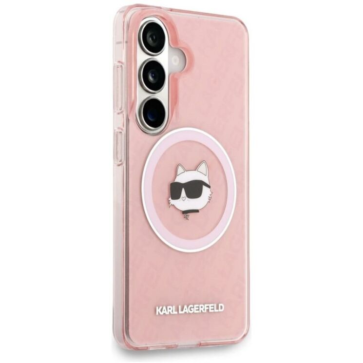 Захисний чохол Karl Lagerfeld IML Repeated Choupette MagSafe для Samsung Galaxy S26 (S942) KLHMS26SHMKBCHOP - Pink: фото 3 з 8