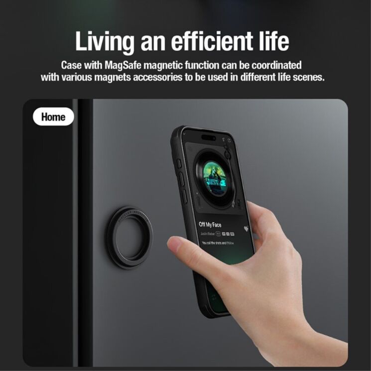 Защитный чехол NILLKIN CamShield Pro Magnetic для Apple iPhone 15 - Black: фото 7 из 13