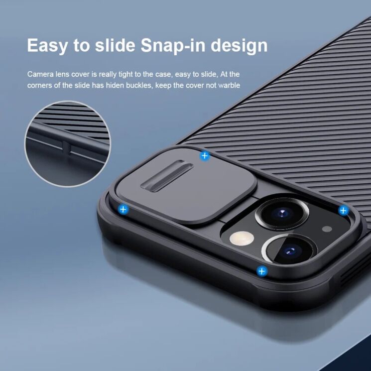 Защитный чехол NILLKIN CamShield Pro Magnetic для Apple iPhone 13 - Black: фото 9 из 21