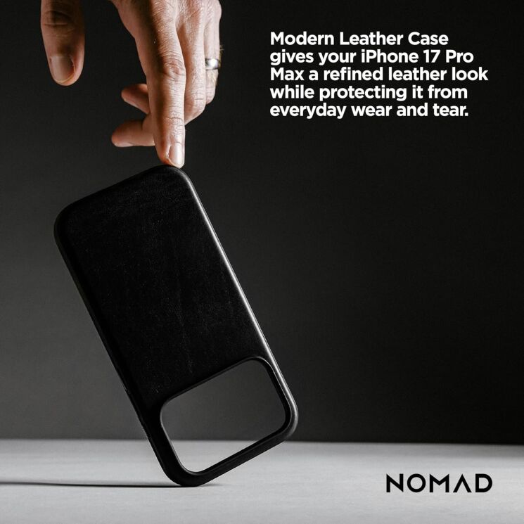 Защитный чехол Nomad Modern Leather Case для iPhone 17 Pro Max (NM014285858) - Black (411121B) Защитный чехол Nomad Modern Leather Case для iPhone 17 Pro Max (NM014285858) - Black: фото 13 из 15