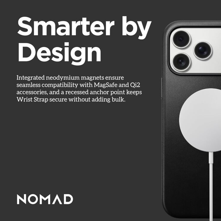 Защитный чехол Nomad Modern Leather Case для iPhone 17 Pro Max (NM014285858) - Black (411121B) Защитный чехол Nomad Modern Leather Case для iPhone 17 Pro Max (NM014285858) - Black: фото 12 из 15