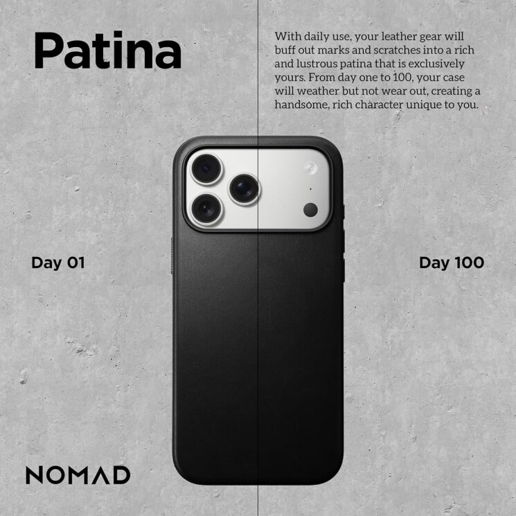 Защитный чехол Nomad Modern Leather Case для iPhone 17 Pro Max (NM014285858) - Black (411121B) Защитный чехол Nomad Modern Leather Case для iPhone 17 Pro Max (NM014285858) - Black: фото 9 из 15
