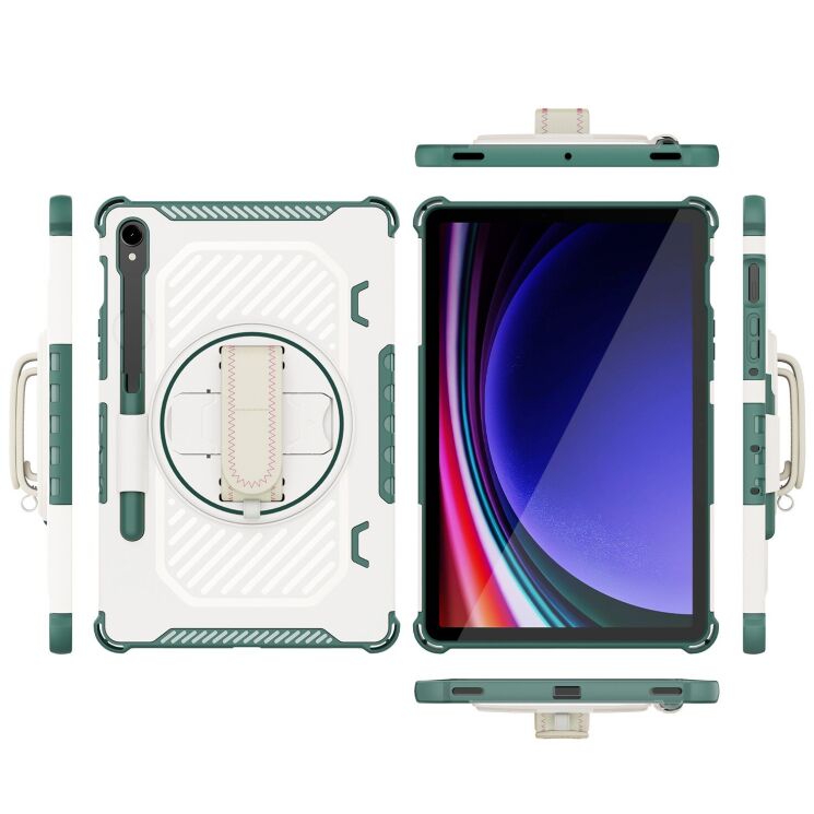 Захисний чохол Reframe Kickstand Strap для Samsung Galaxy Tab S7 / S8 / S9 / S9 FE (T870/T875/X700/X706/X710/X716/X510) - Green: фото 5 з 18