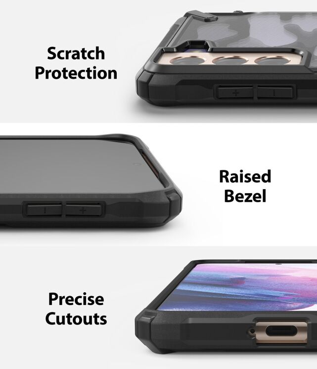 Защитный чехол RINGKE Fusion X для Samsung Galaxy S21 (G991) - Camo Black: фото 8 из 10