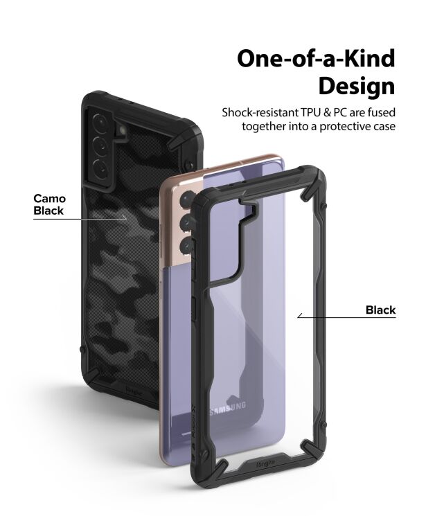 Защитный чехол RINGKE Fusion X для Samsung Galaxy S21 (G991) - Camo Black: фото 4 из 10