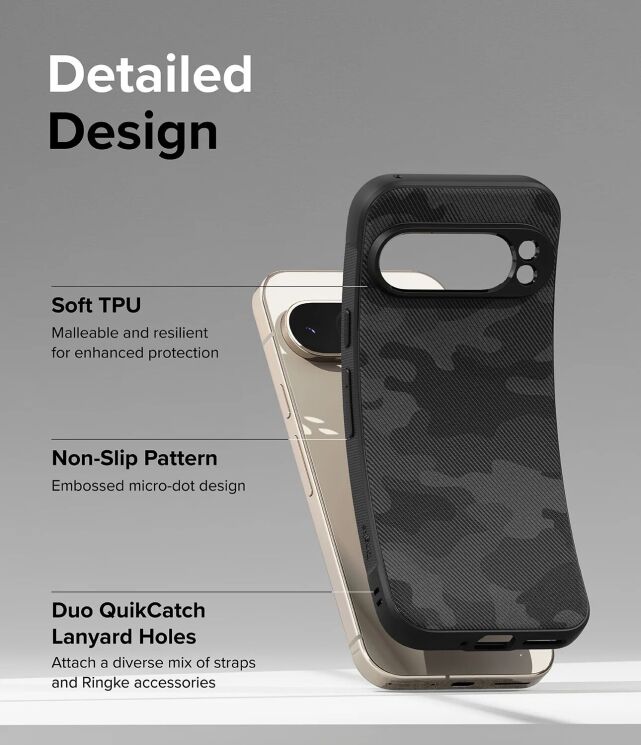 Захисний чохол Ringke Onyx Design для Google Pixel 9 Pro XL (8809961788864) - Camo Black: фото 12 з 15