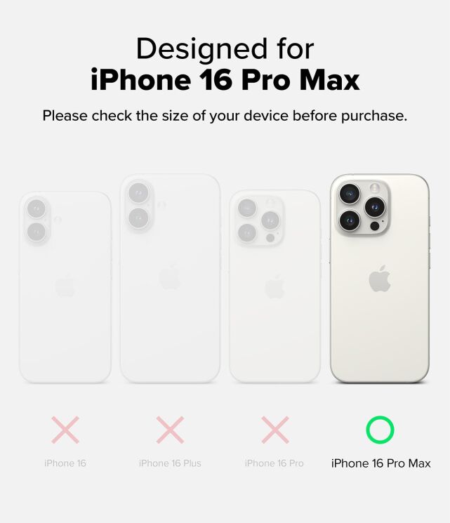Защитный чехол Ringke Onyx Magnetic (FP) для Apple iPhone 16 Pro Max (8809961789601) - Black: фото 5 из 16