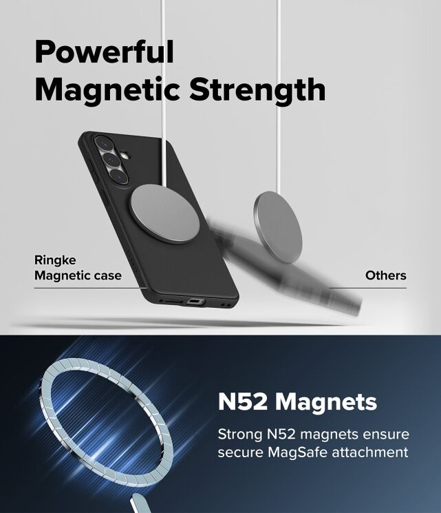 Защитный чехол Ringke Onyx Magnetic (FP) для Samsung Galaxy S26 Plus (S947) 8800328816329 - Black: фото 6 из 17