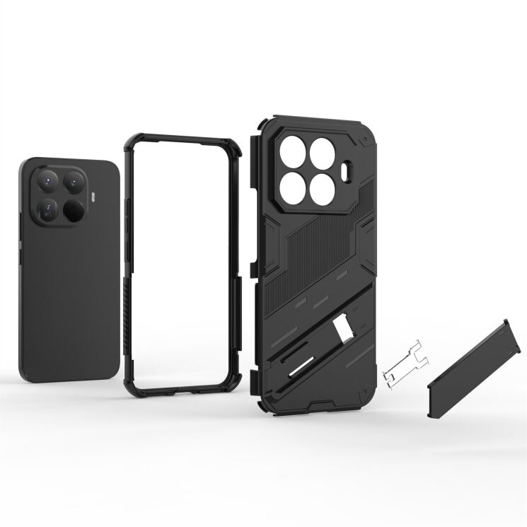 Захисний чохол з підставкою Deexe Bibercas для Xiaomi 15T Pro - Grey: фото 5 з 6