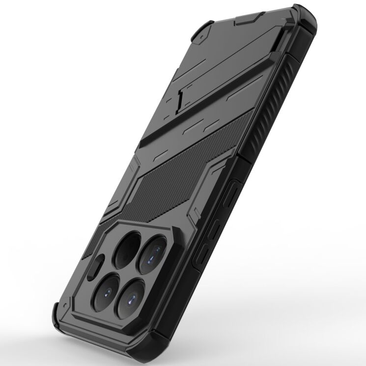 Захисний чохол з підставкою Deexe Bibercas для Xiaomi 15T Pro - Black: фото 3 з 6