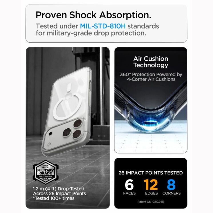 Захисний чохол Spigen Liquid Crystal (MagFit) для iPhone 18 Pro Max (ACS12143) - Clear / White (440301CW) Захисний чохол Spigen Liquid Crystal (MagFit) для iPhone 18 Pro Max (ACS12143) - Clear / White: фото 10 з 11