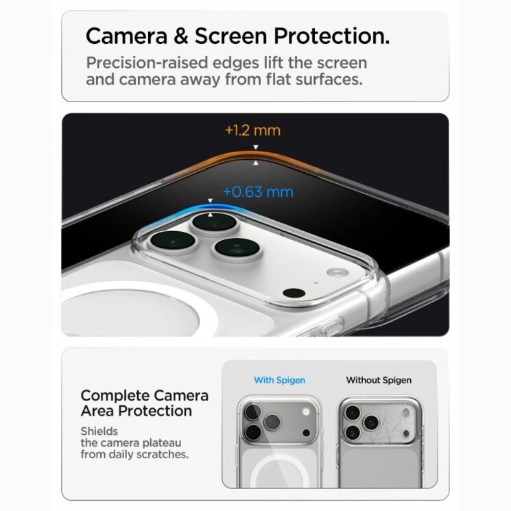 Захисний чохол Spigen Liquid Crystal (MagFit) для iPhone 18 Pro Max (ACS12143) - Clear / White (440301CW) Захисний чохол Spigen Liquid Crystal (MagFit) для iPhone 18 Pro Max (ACS12143) - Clear / White: фото 11 з 11
