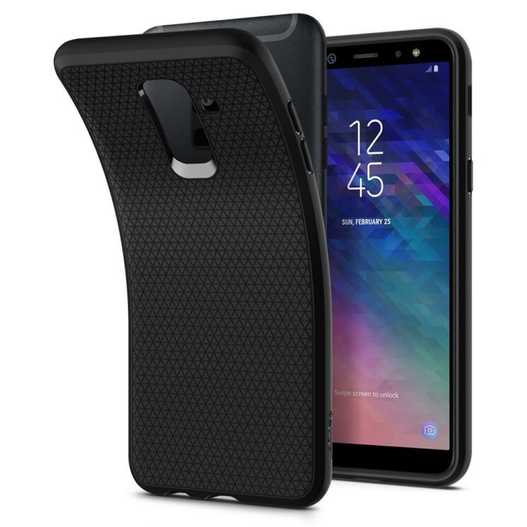 Защитный чехол Spigen SGP Liquid Air для Samsung Galaxy A6+ 2018 (A605) - Black: фото 2 из 8