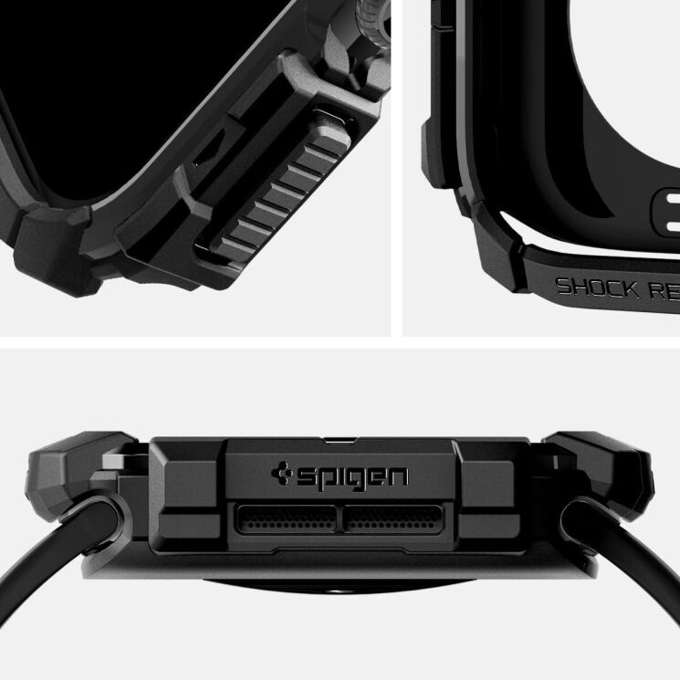 Защитный чехол Spigen (SGP) Rugged Armor (FW) для Apple Watch 10 46 mm (ACS08597) - Matte Black: фото 10 из 15