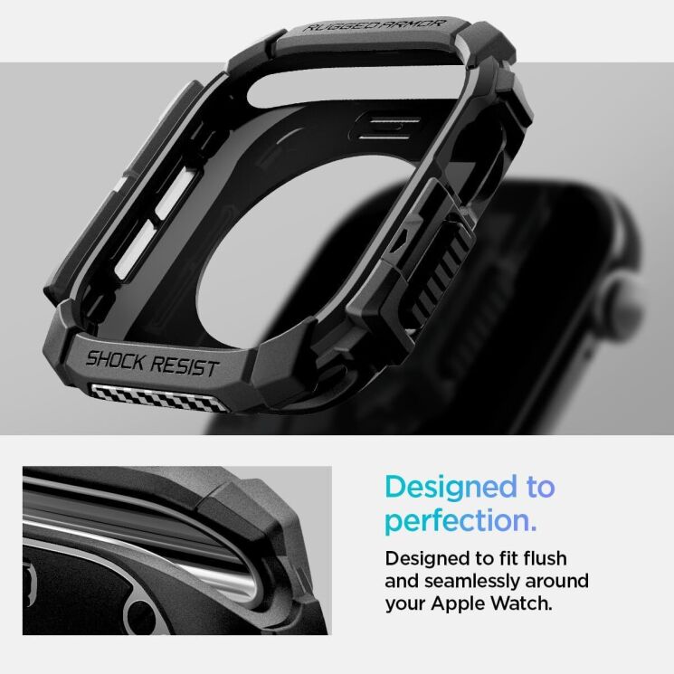 Защитный чехол Spigen (SGP) Rugged Armor (FW) для Apple Watch 10 46 mm (ACS08597) - Matte Black: фото 12 из 15