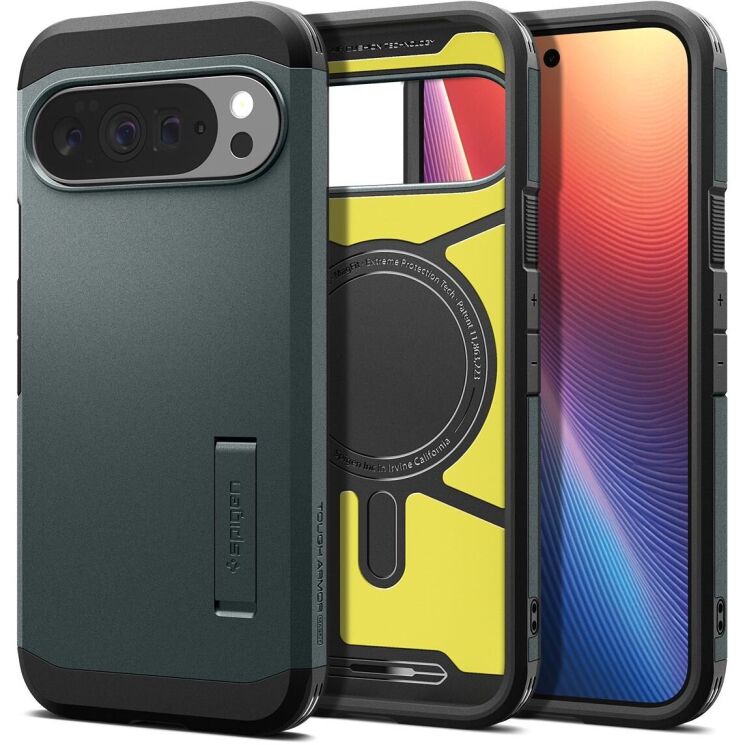 Захисний чохол Spigen (SGP) Tough Armor (MagFit) для Google Pixel 10 Pro XL (ACS09730) - Abyss Green: фото 1 з 17