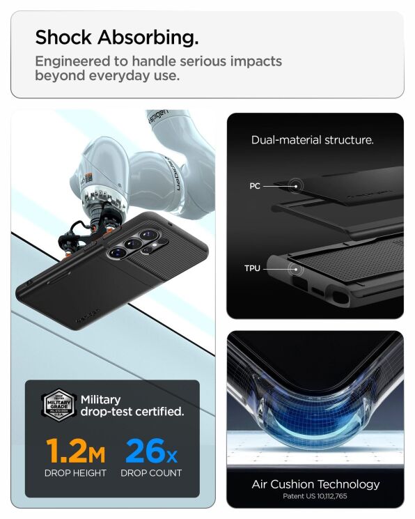 Защитный чехол Spigen Slim Armor CS для Samsung Galaxy S26 Ultra (S948) ACS11225 - Light Blue: фото 10 из 12