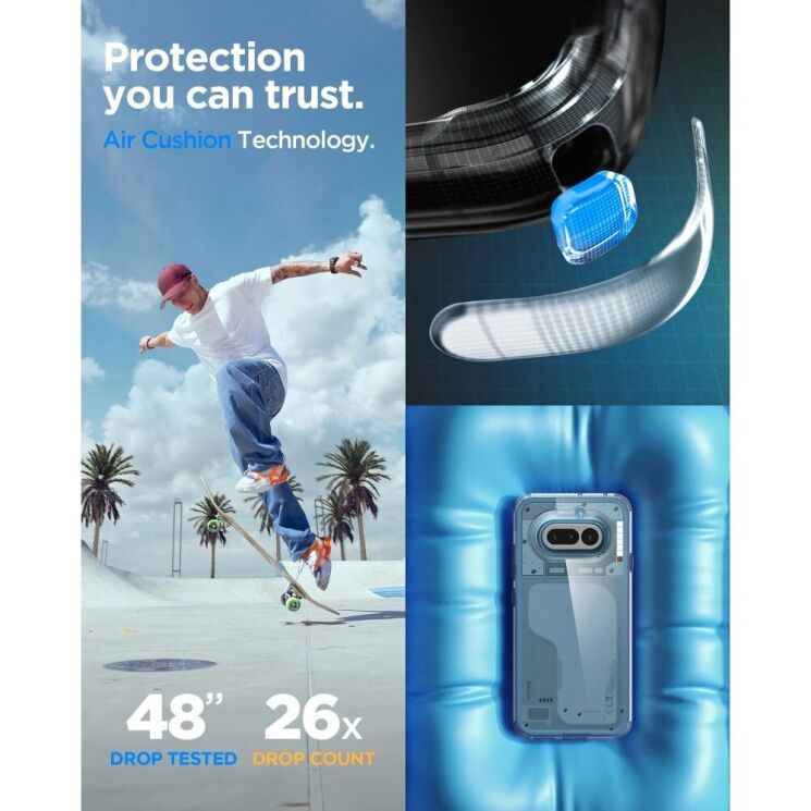 Захисний чохол Spigen Ultra Hybrid для Nothing Phone (4a) (ACS09793) - Clear: фото 6 з 9