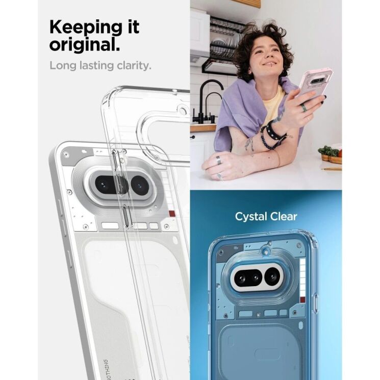 Захисний чохол Spigen Ultra Hybrid для Nothing Phone (4a) (ACS09793) - Clear: фото 5 з 9