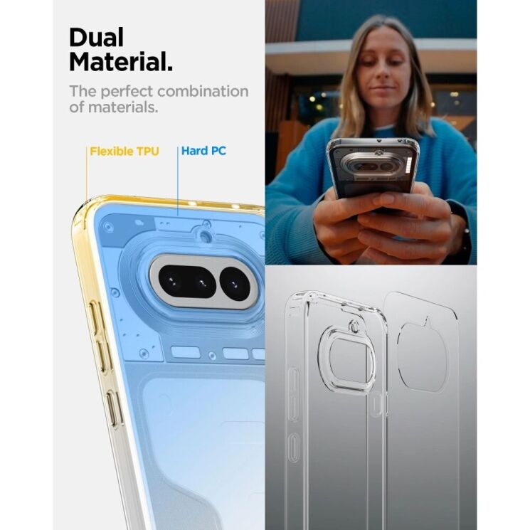Захисний чохол Spigen Ultra Hybrid для Nothing Phone (4a) (ACS09793) - Clear: фото 7 з 9
