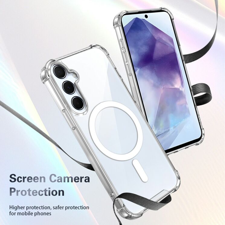 Защитный чехол UniCase AirBag Flow MagSafe для Samsung Galaxy S26 FE / S25 FE - Transparent: фото 6 из 14