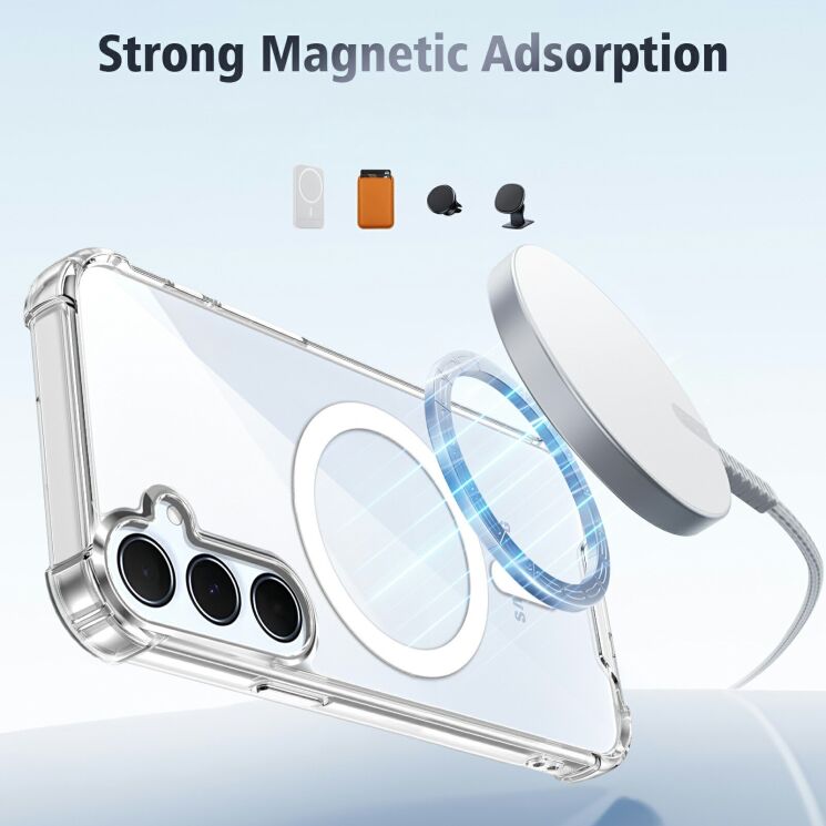 Защитный чехол UniCase AirBag Flow MagSafe для Samsung Galaxy S26 FE / S25 FE - Transparent: фото 14 из 14