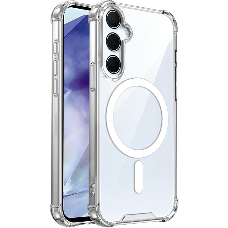 Защитный чехол UniCase AirBag Flow MagSafe для Samsung Galaxy S26 FE / S25 FE - Transparent: фото 1 из 14