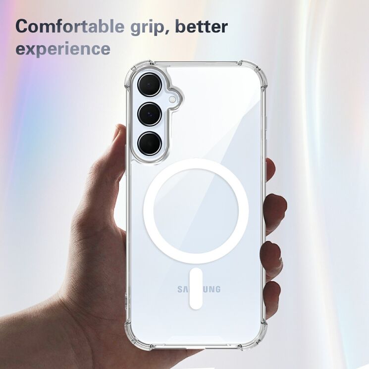 Защитный чехол UniCase AirBag Flow MagSafe для Samsung Galaxy S26 FE / S25 FE - Transparent: фото 5 из 14